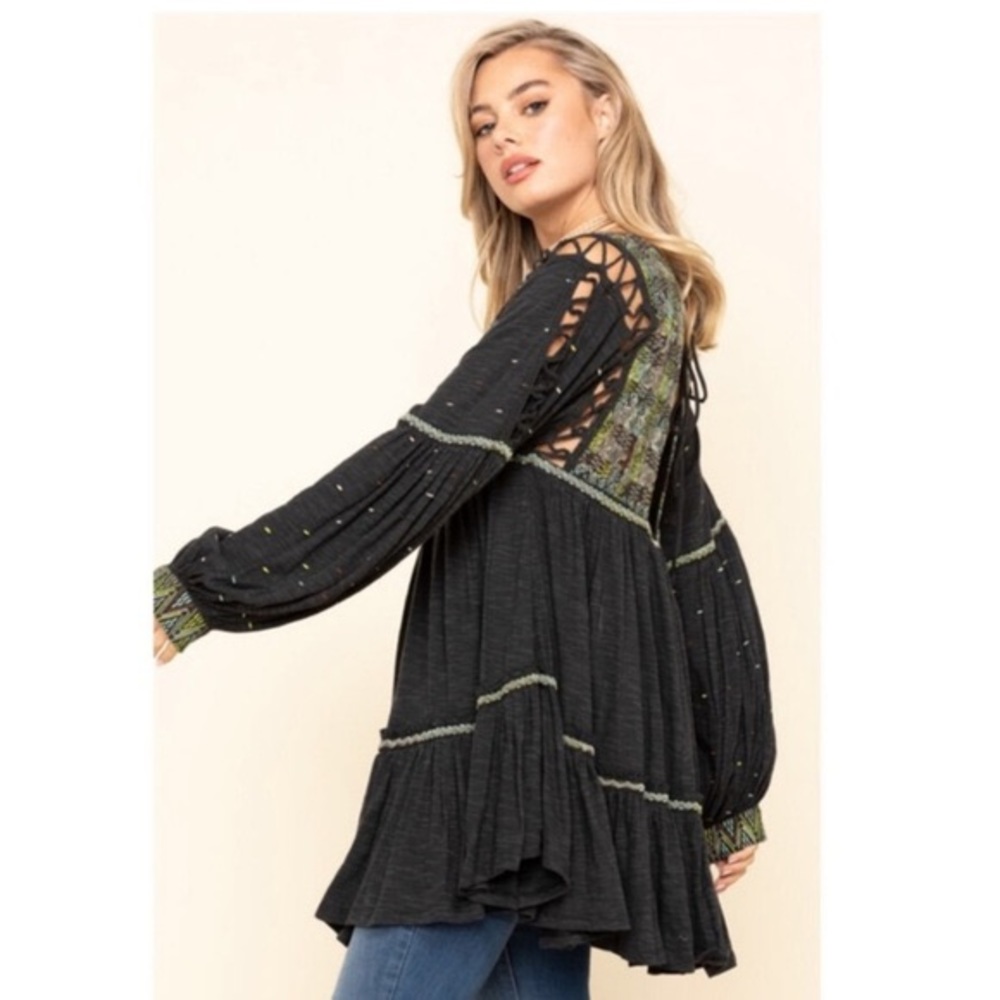 Free People embroidered cutout tunic